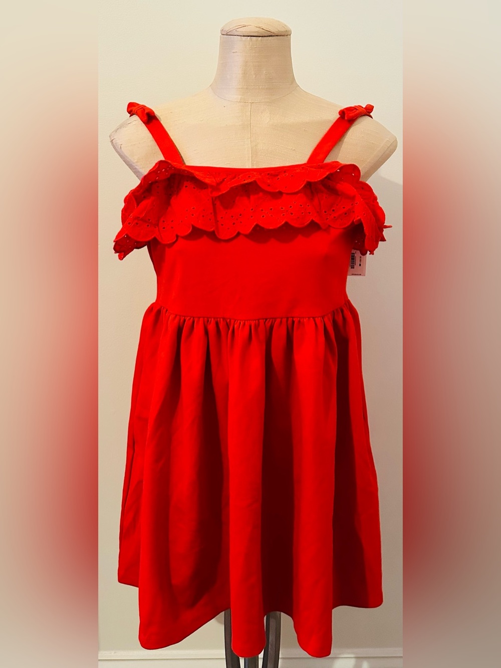 NWT Janie and Jack Girls Red Ruffle Strap Dress